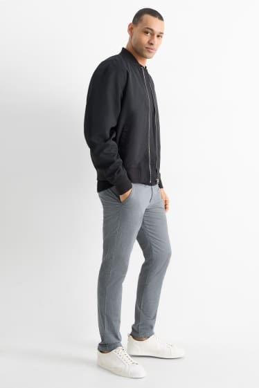 Pánské - Kalhoty chino - slim fit - strukturované - tmavošedá