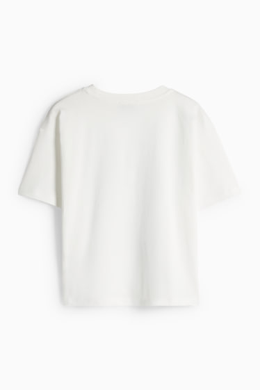 Nena - Samarreta de màniga curta amb pedres d’estràs - efecte brillant - blanc/blau