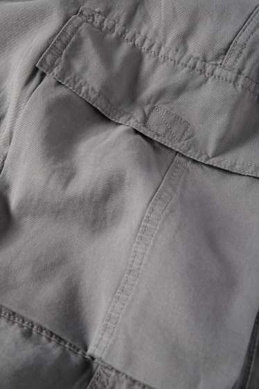 Bărbați - Pantaloni cargo - relaxed fit - gri