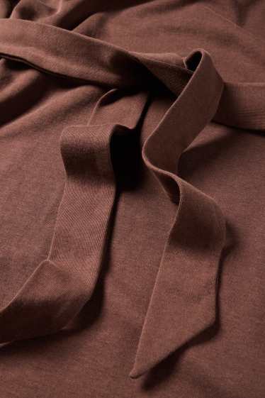 Femmes - Robe T-shirt avec ceinture - marron foncé