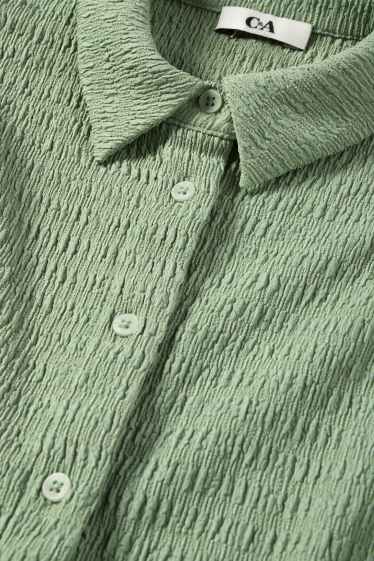 Women - Shirt blouse - smocked - light green