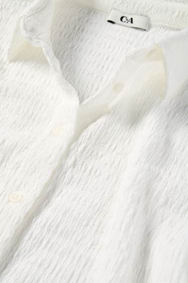 Donna - Camicetta - arricciature - bianco