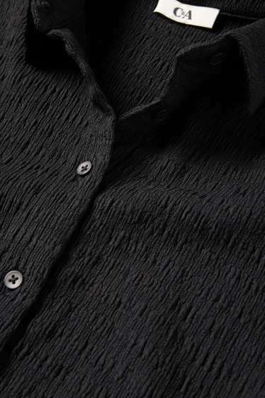 Women - Shirt blouse - smocked - black