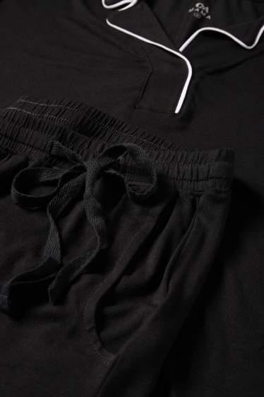 Women - Short viscose maternity pyjamas - black