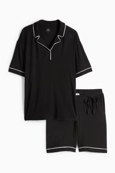 Women - Short viscose maternity pyjamas - black