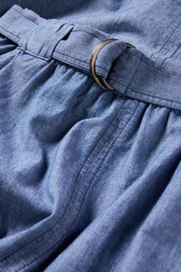 Damen - Rock mit Gürtel - Jeans-Look - blau