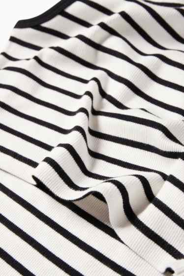 Damen - Still-Bodycon-Kleid - gerippt - gestreift - schwarz / weiss