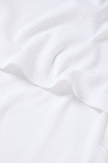 Femmes - Haut d’allaitement - finition côtelée - blanc