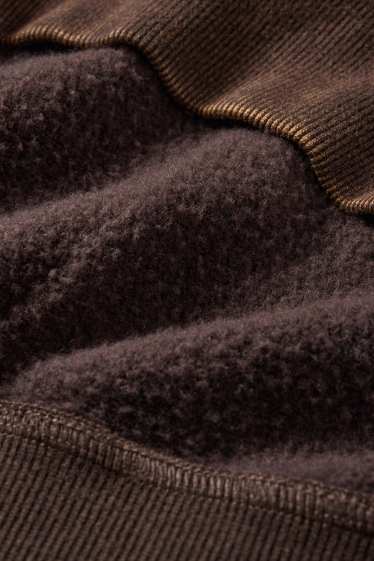 Bărbați - Hanorac supradimensionat - maro închis