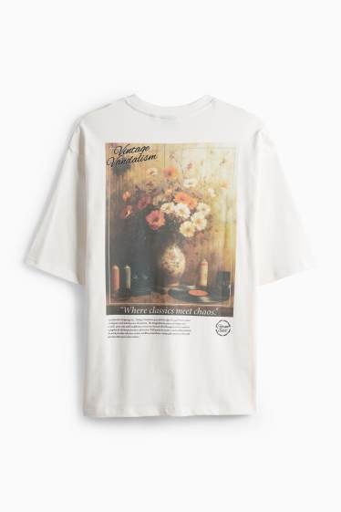 Bărbați - Tricou - supradimensionat - alb