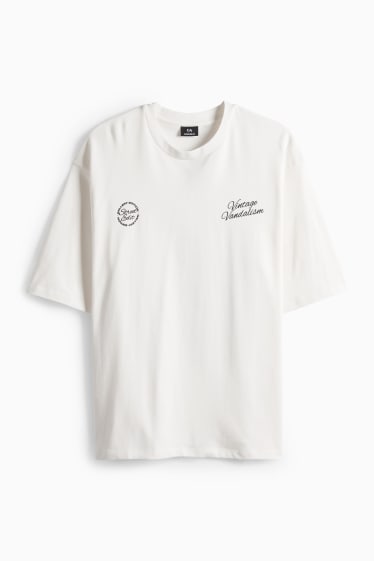 Bărbați - Tricou - supradimensionat - alb