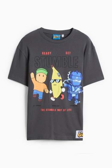 Děti - chlapci - Stumble Guys - tričko s krátkým rukávem - tmavošedá