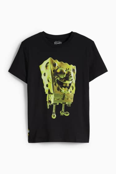 Kinder Jungen - SpongeBob Schwammkopf - Kurzarmshirt - schwarz