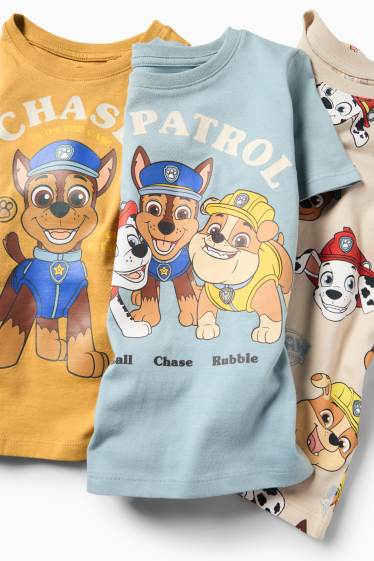 Kinder Jungen - Multipack 3er - PAW Patrol - Chase, Marshall - Kurzarmshirt - hellorange