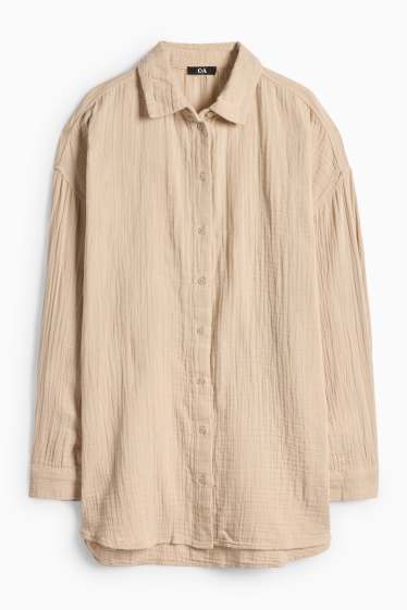 Damen - Musselin-Bluse - beige