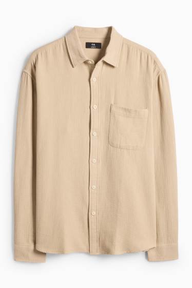 Men - Shirt - beige