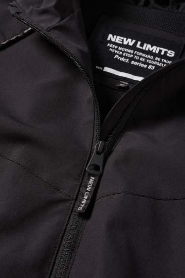 Děti - chlapci - Bunda s kapucí - z vodoodpudivého materiálu - černá