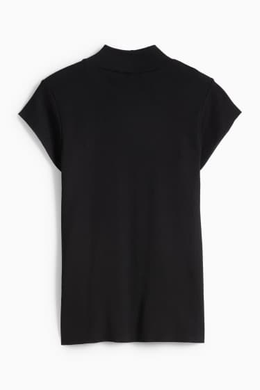 Damen - T-Shirt - Slim Fit - schwarz