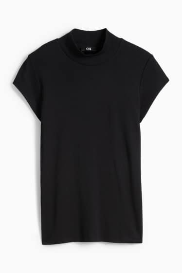 Damen - T-Shirt - Slim Fit - schwarz