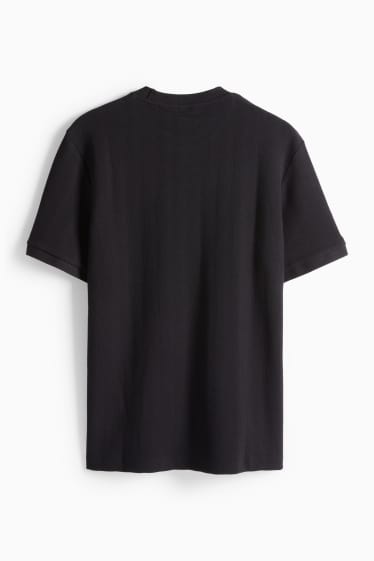 Herren - T-Shirt - Regular Fit - strukturiert - schwarz