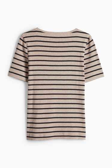 Dámské - Tričko - černá/béžová