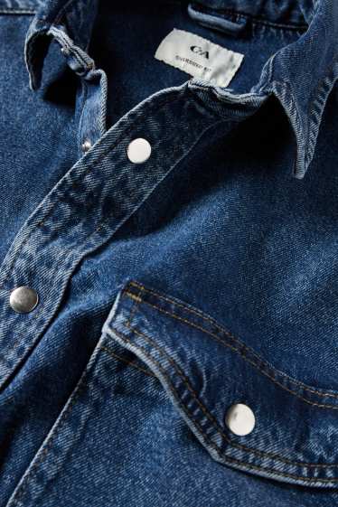Hommes - Chemise en jean - Oversize - col kent - jean bleu