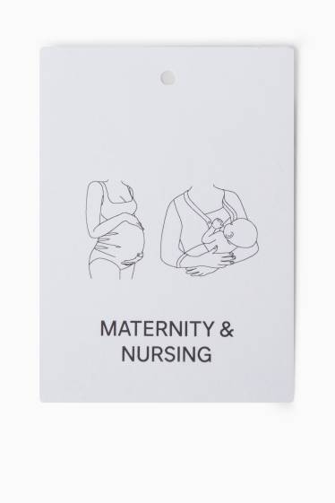 Damen - Still-T-Shirt - Slim Fit - gerippt - gestreift - weiß / schwarz