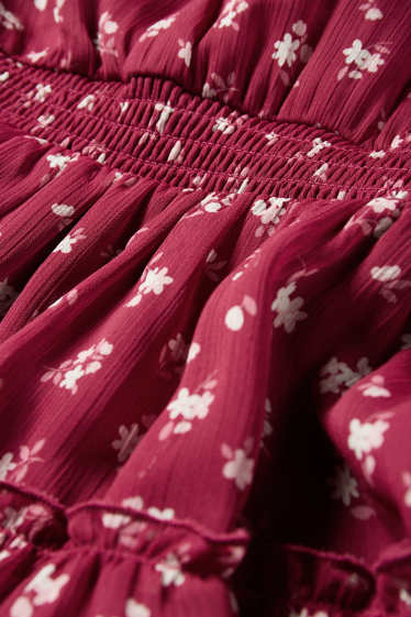 Nena - Vestit - de flors - bordeus