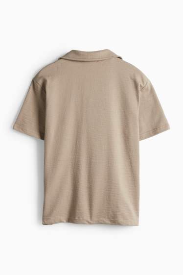 Kinder Buben - Hemd - strukturiert - taupe