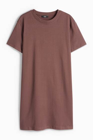 Femmes - Robe-T-shirt - straight fit - marron foncé