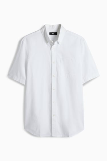 Herren - Hemd - Regular Fit - Button-down - weiß