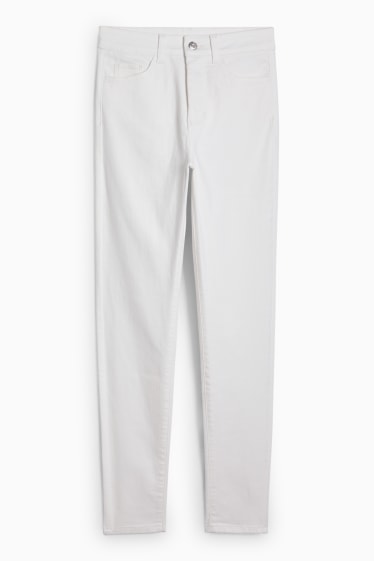 Donna - Jegging jeans - vita alta - bianco