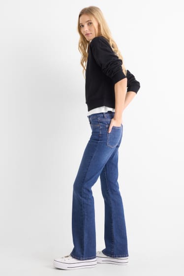 Dames - Bootcut jeans - low waist - jeansblauw