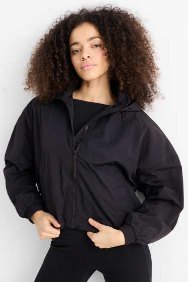 Femmes - Veste à capuche - finition déperlante - noir