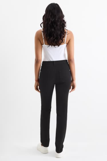 Damen - Stoffhose - High Waist - Slim Fit - schwarz