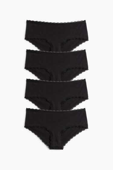 Femmes - Lot de 4 - shortys - noir