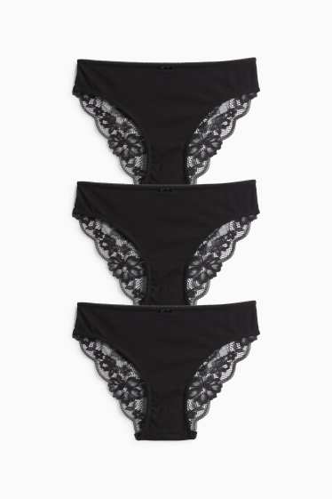 Donna - Confezione da 3 - slip - nero