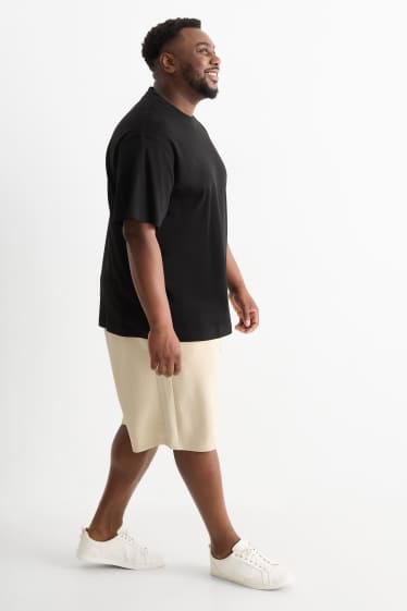 Home - Pantalons curts de xandall - texturats - beix clar