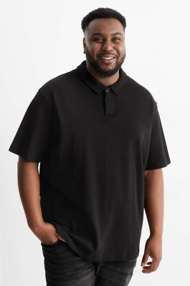 Hommes - Polo - relaxed fit - noir
