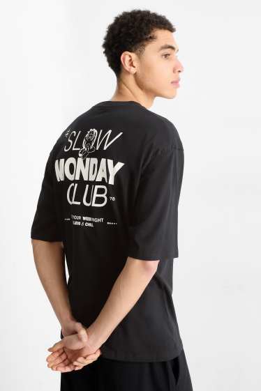 Herren - T-Shirt - Oversized - Garfield - schwarz