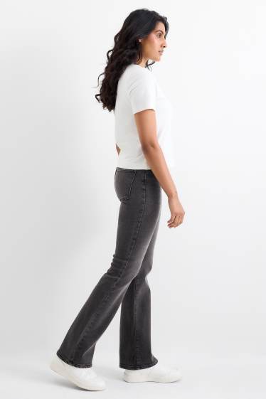 Damen - Bootcut Jeans - High Waist - dunkeljeansgrau