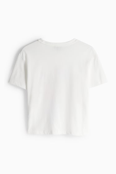 Femei - Tricou - regular fit - aspect lucios - alb-crem