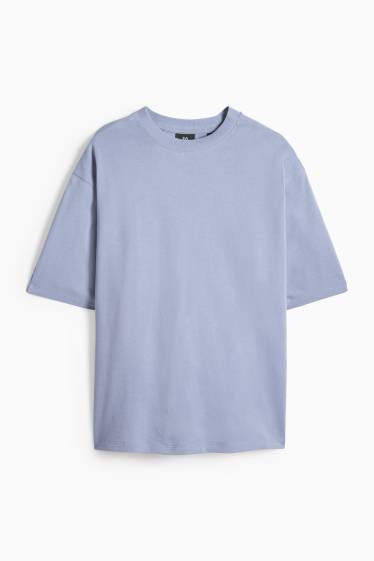 Pánské - Tričko - oversized - světle modrá