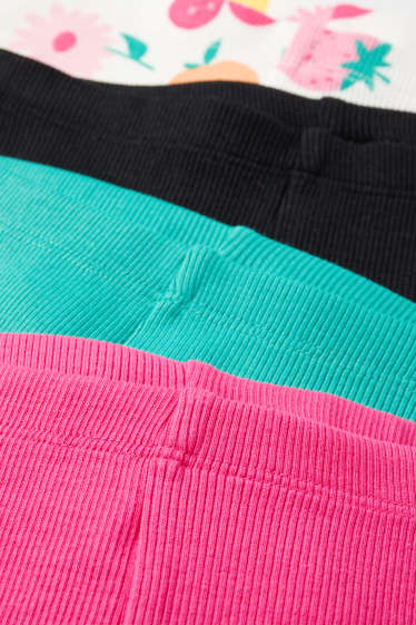 Kinder Mädchen - Multipack 4er - Obst - Radlerhose - gerippt - bunt