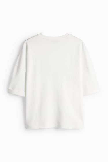 Damen - T-Shirt - Relaxed Fit - cremeweiß