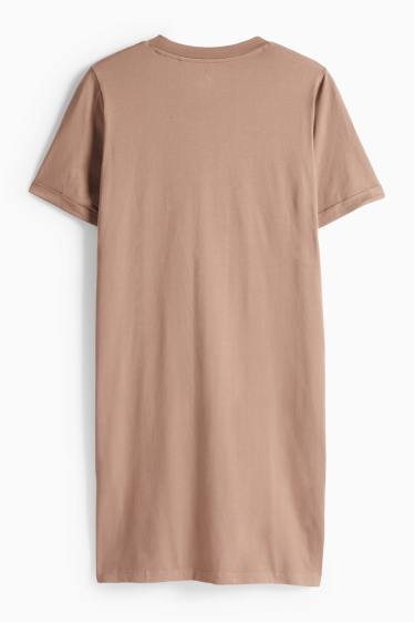 Femei - Rochie-tricou pentru alăptare - maro deschis