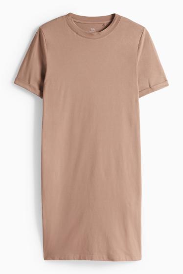 Femei - Rochie-tricou pentru alăptare - maro deschis