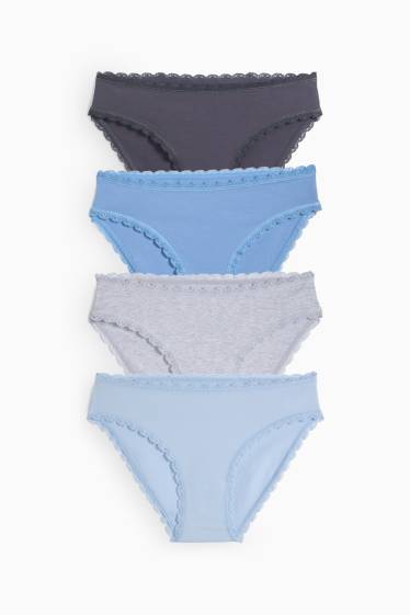 Donna - Confezione da 4 - slip - blu / grigio