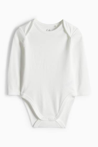 Baby Jungen - Schäfchen, Kuh und Küken - Strampler-Set - 2 teilig - weiss / grau