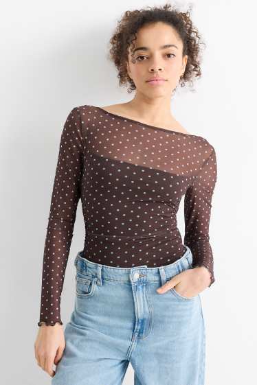 Femmes - Body pour bébé - à pois - marron foncé